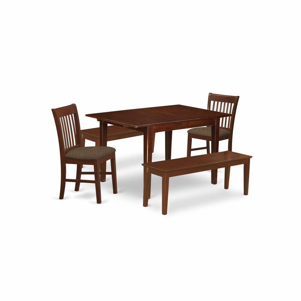 Back. East West Furniture - MLNO5C-MAH-C 5 Pc dinette set-small Dining Tables and 4 Kitchen Dining Chairs - Mahogany.