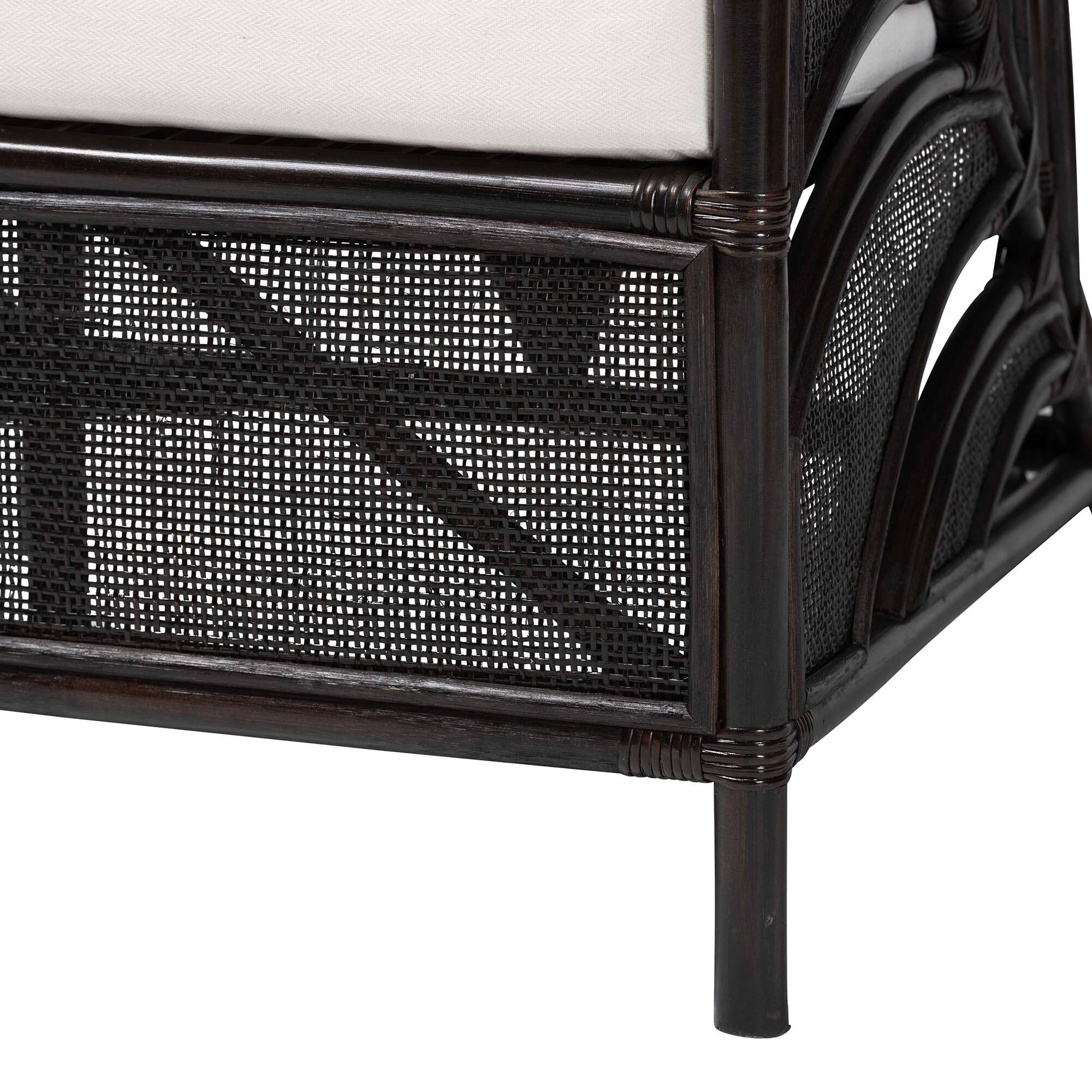 Alt View 2. bali & pari - Paden Natural Rattan Armchair - Handwoven Wicker Accent Chair with Banana Leaf Frame for Living Room or Sun Room - Espresso.