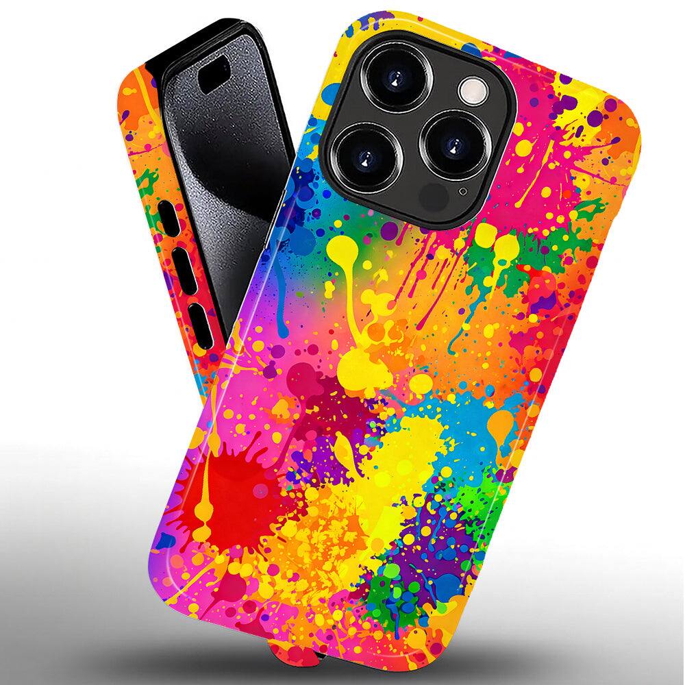 Alt View 1. BUBM - Smartphone Case for iPhone - 2-Layer Durable Smartphone Protection Case - Chromatic Chaos - Chromatic Chaos for iPhone 16 Pro.