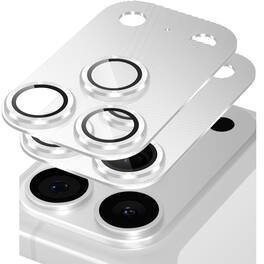 Dteck - 2-Pack Camera Lens Protector for iPhone 18 Pro Max, 9H Tempered Glass Aluminum Alloy Lens Film Anti-Scratch Cover - Silver