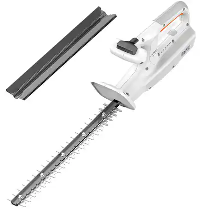 Front. Litheli - 20V Hedge Trimmer, 20'' Cordless Hedge Trimmer for Shrub, Cutting, Trimming, Pruning, 3/4'' Battery Bush Trimmer - Black and White.