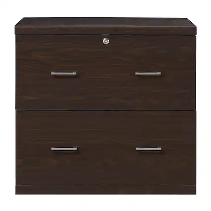 Front. OSP Home Furnishings - Alpine 2-Drawer Lateral File with Lockdowel Fastening System - Espresso.
