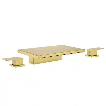 Front. Boyel Living - Brushed Gold Faucet SUS304 Waterfall Spout cUPC Quick Connect Temporary Shelf - Brushed Gold.