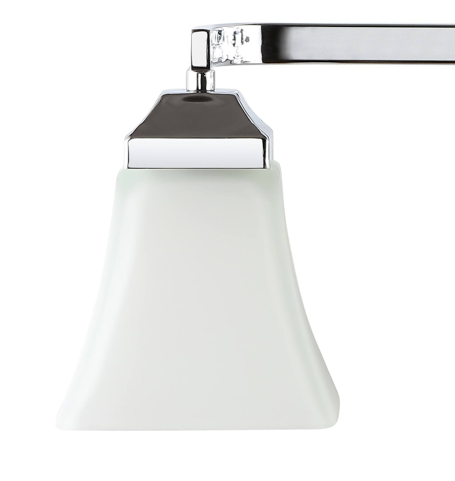 Alt View 4. Jonathan Y - Staunton 24" 3-Light Farmhouse Cottage Metal LED Vanity Light with Frosted Glass Shades, Chrome - Chrome.