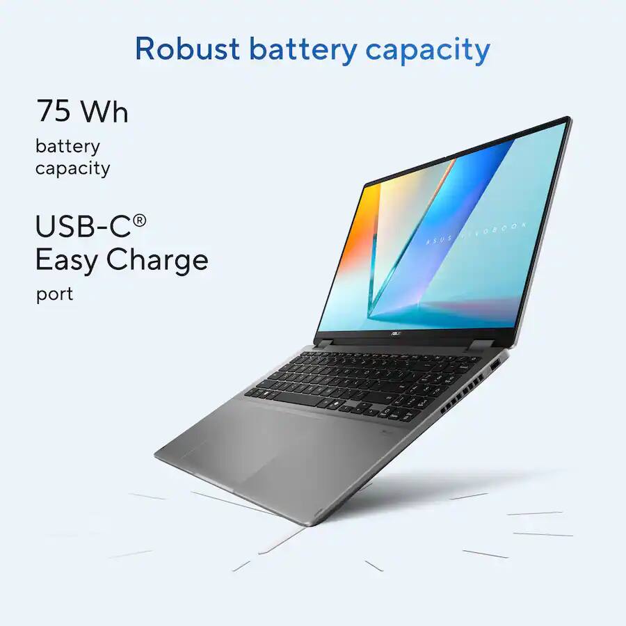 Robust battery capacity  
75 Wh battery capacity  
USB-C® Easy Charge port  
ASUS SUSHI NOOK