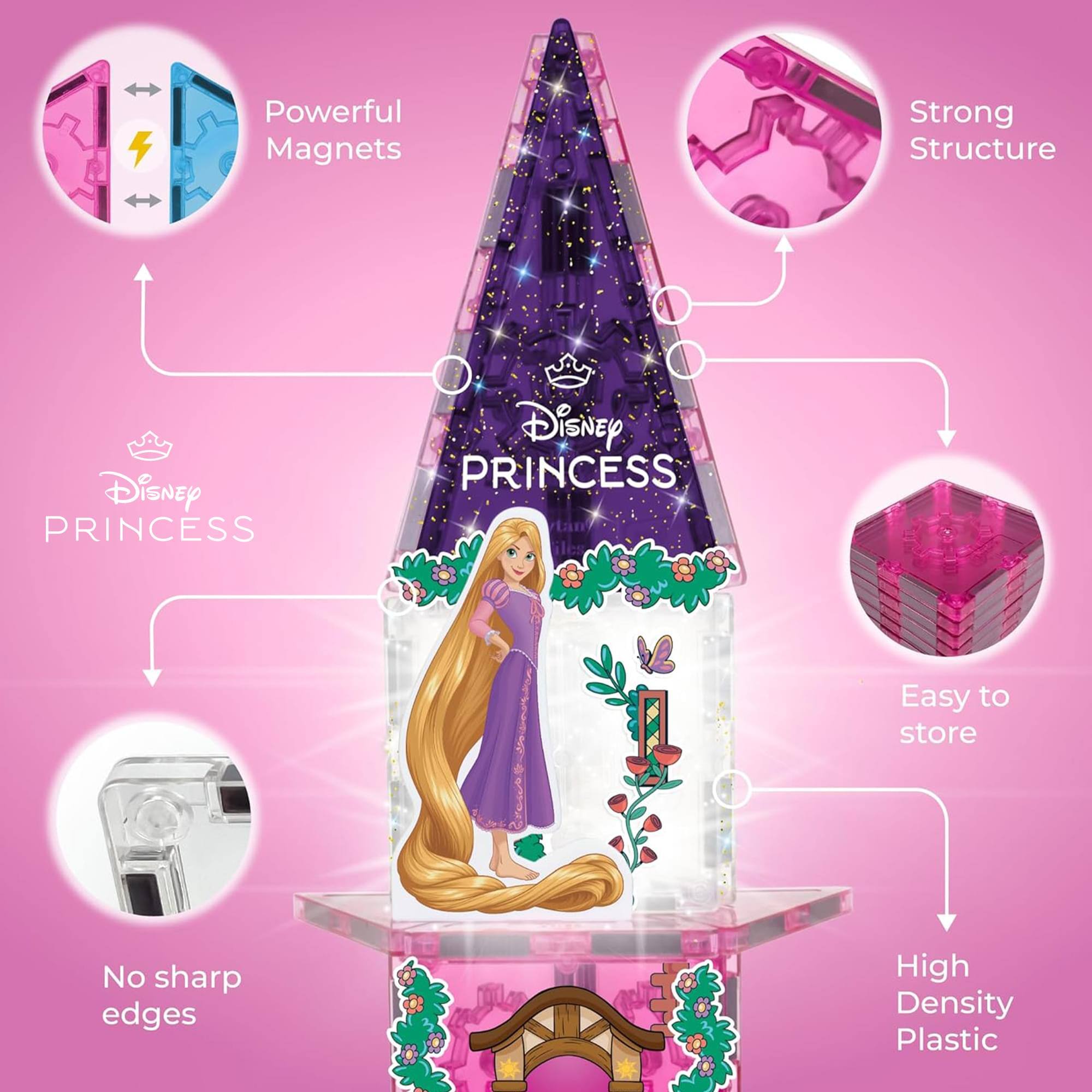 - Powerful Magnets
- Strong Structure
- Disney PRINCESS
- Easy to store
- No sharp edges
- High Density Plastic