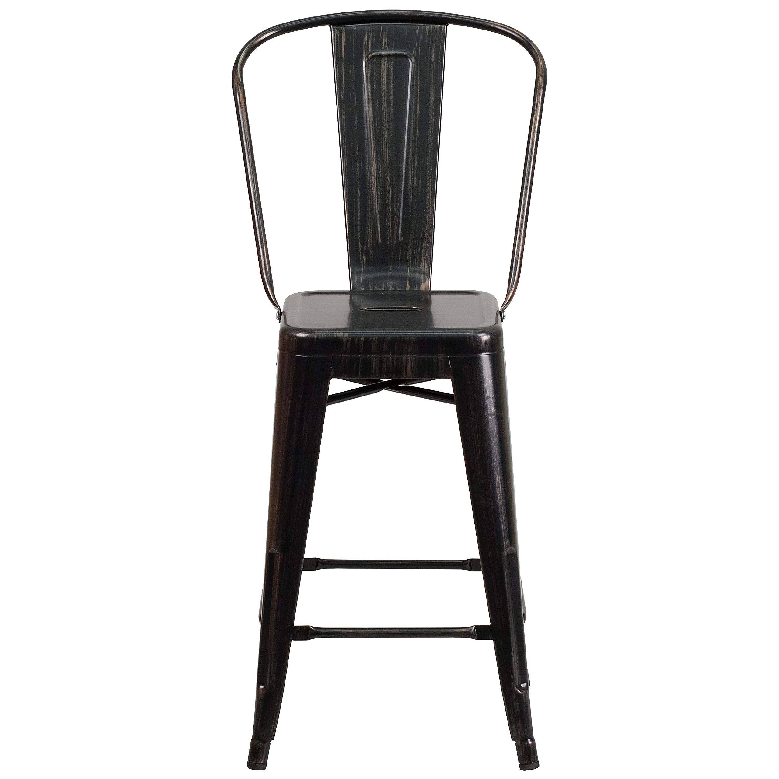 Alt View 3. JETRANSPORT - Commercial Grade 24" High Black-antique Metal Indoor-outdoor Counter Height Stool With Removable From - Mint Green Set of 1.