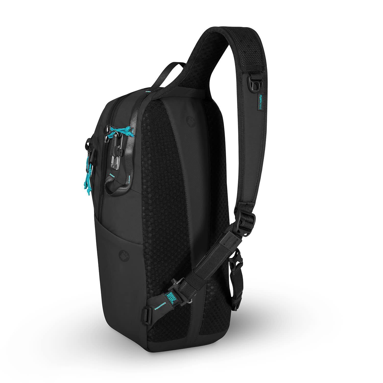 Left. Pacsafe - Pacsafe ECO 12L Anti Theft Sling Backpack (Econyl Black) - Econyl Black.