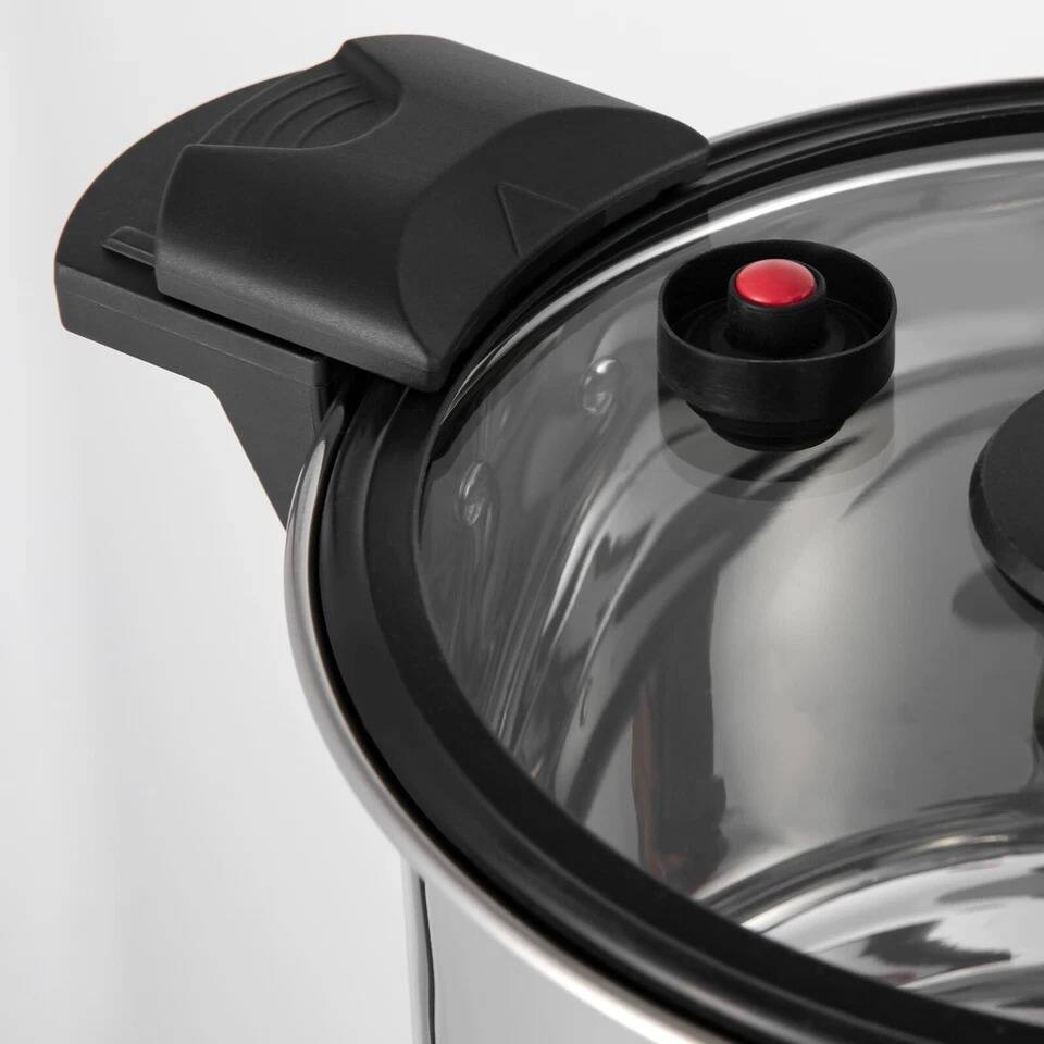 Alt View 5. Home Collection - 201 Stainless Steel 7.4Qt Pressure Cooker Pot with Glass Lid, 60Kpa Micro Pressure, Induction Compatible - White.