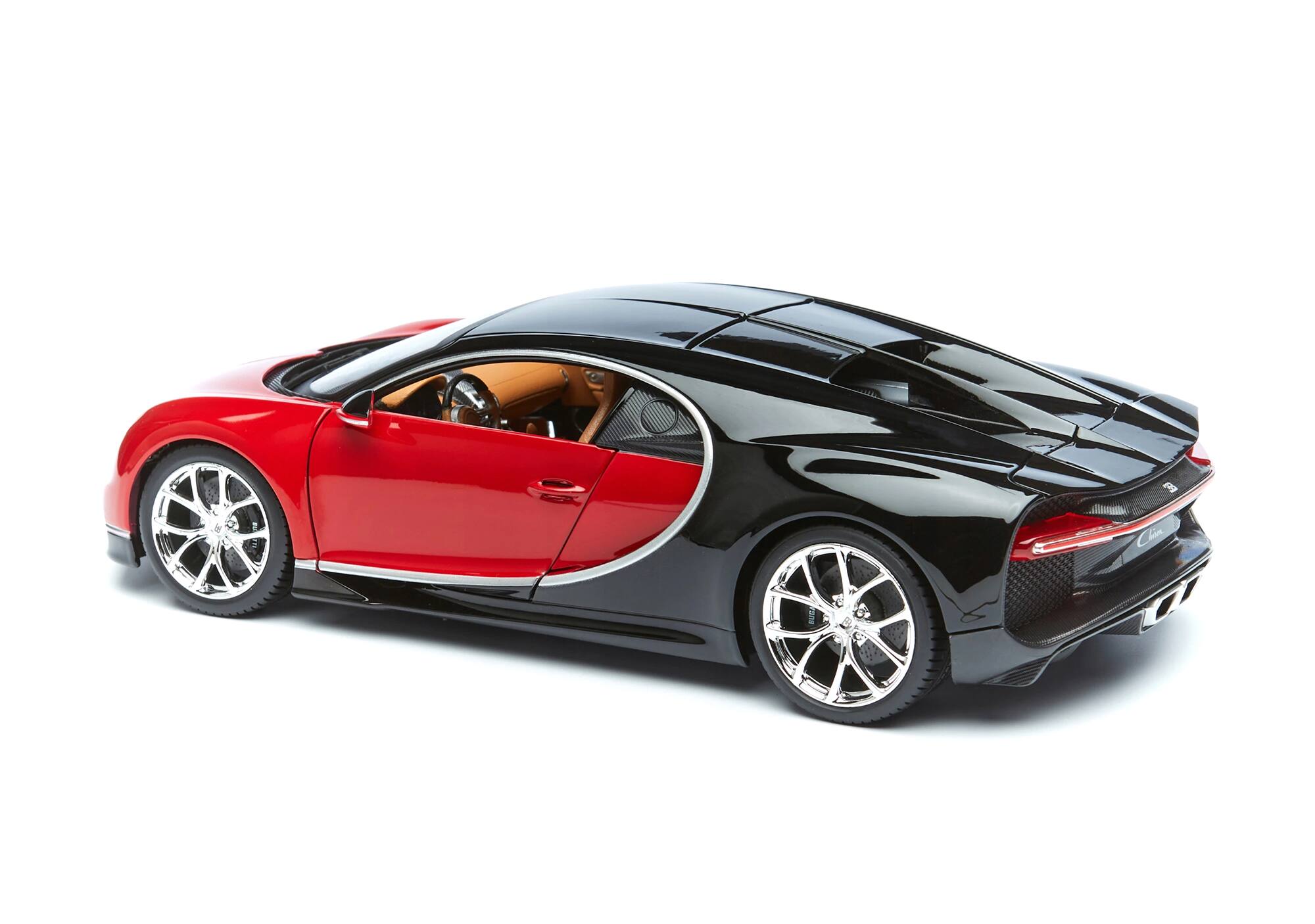 Alt View 2. Bburago - 2016 Bugatti Chiron Red with Black 1/18 Diecast Model Car by Bburago.