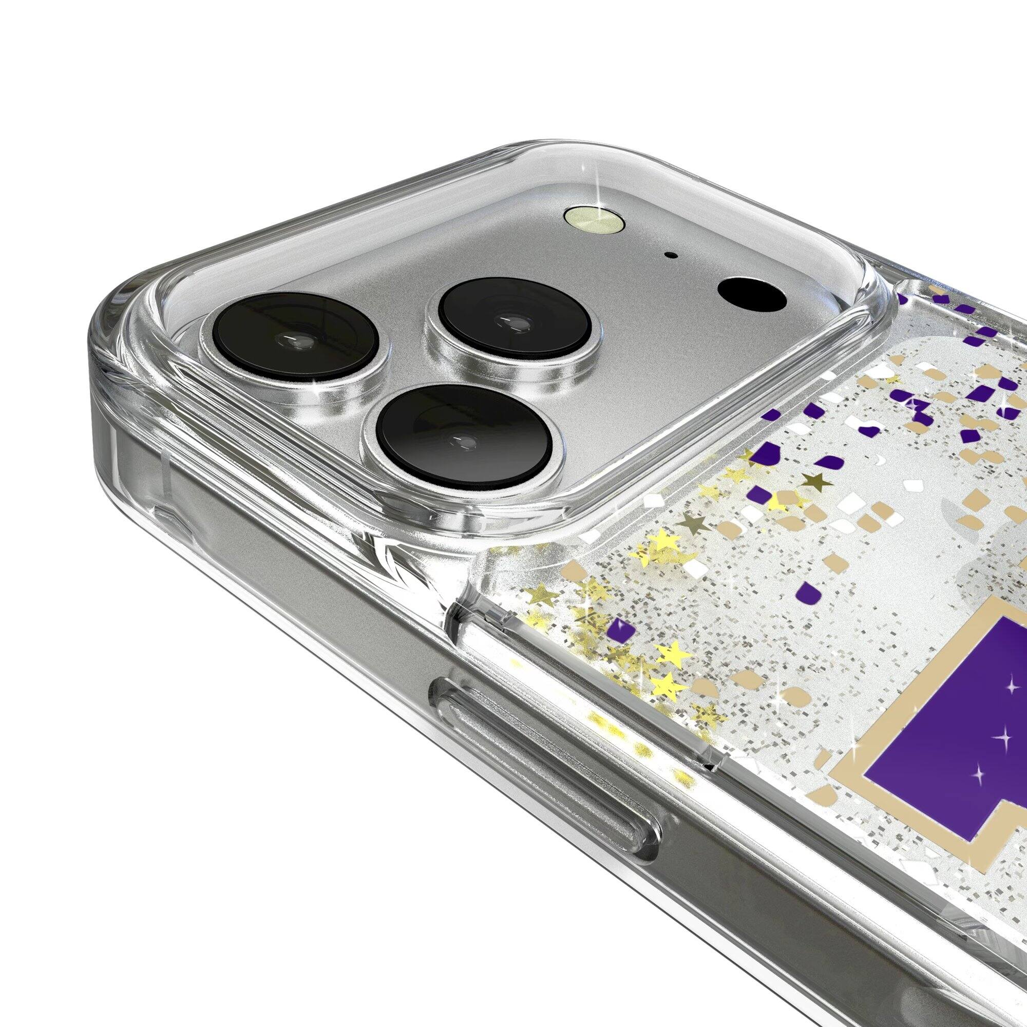 Alt View 2. Keyscaper - Washington Huskies iPhone Glitter Confetti Design Case - 13 Pro Max - Multicolor.
