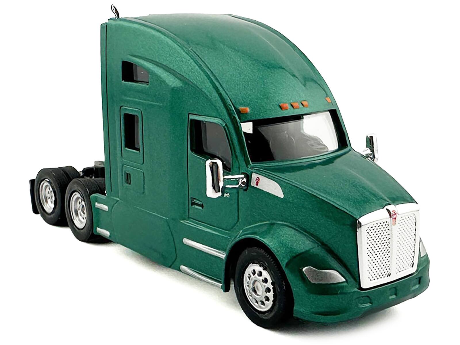 Alt View 1. HO Logistics Replicas - Kenworth T680 Sleeper Cab Green Metallic 1/87 (HO) Scale Plastic Model Car by HO Logistics.