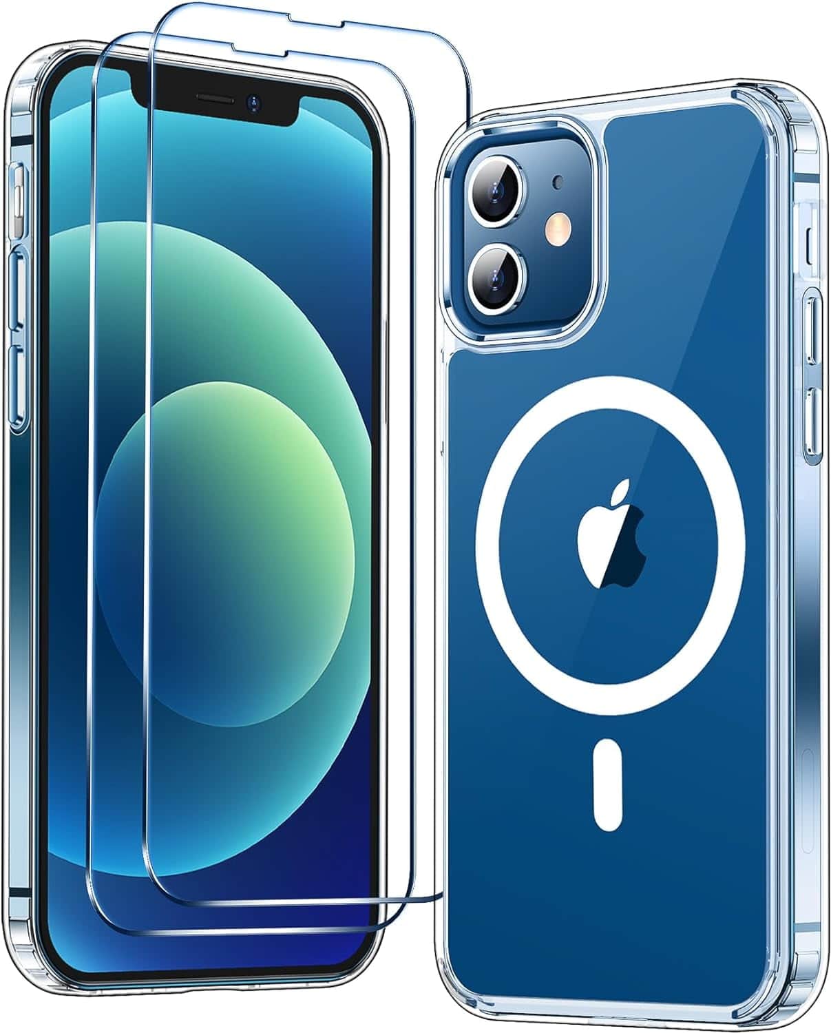 Front. Entronix - Entronix Magnetic Clear Case Bundle for iPhone 12 with 2 Screen Protectors - Clear.