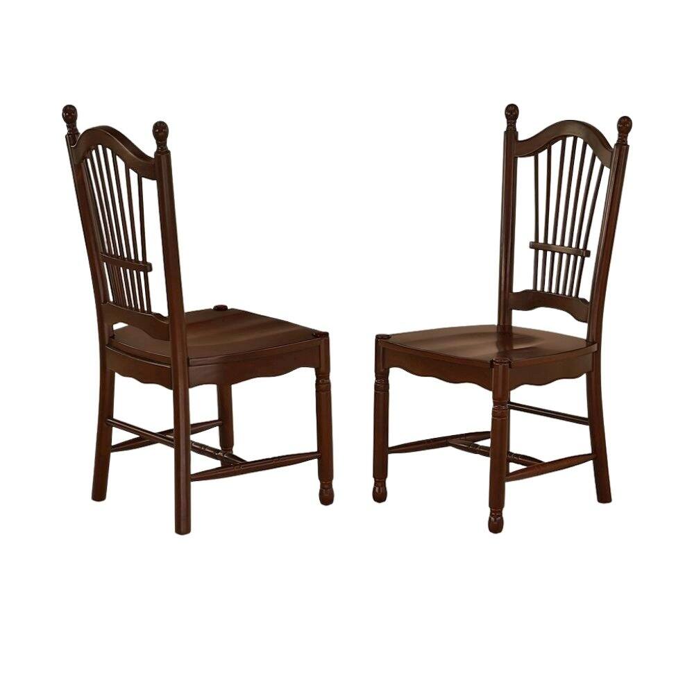 Left. FurniFact - Mahogany Dining Chair - Brown.