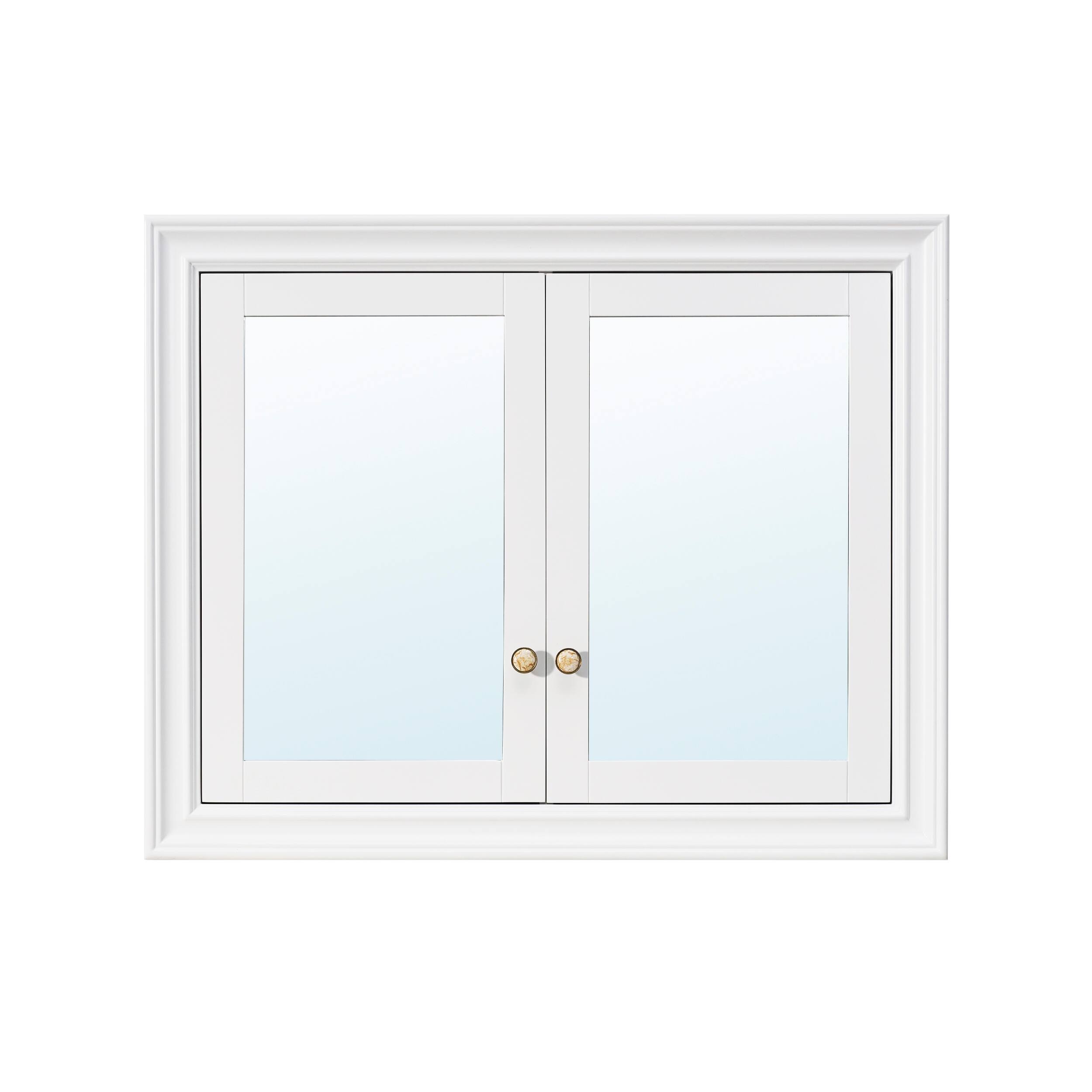 Alt View 10. WELLFOR - 40 in. W x 32 in. H Rectangular Solid Wood Recessed Medicine Cabinet with Mirror - White.