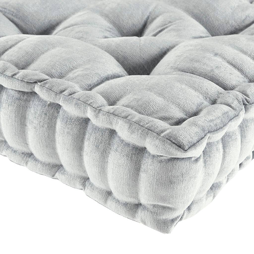 Alt View 1. Gracie Mills - Gracie Mills Elara Textured Poly Chenille Square Floor Pillow Cushion - Grey.