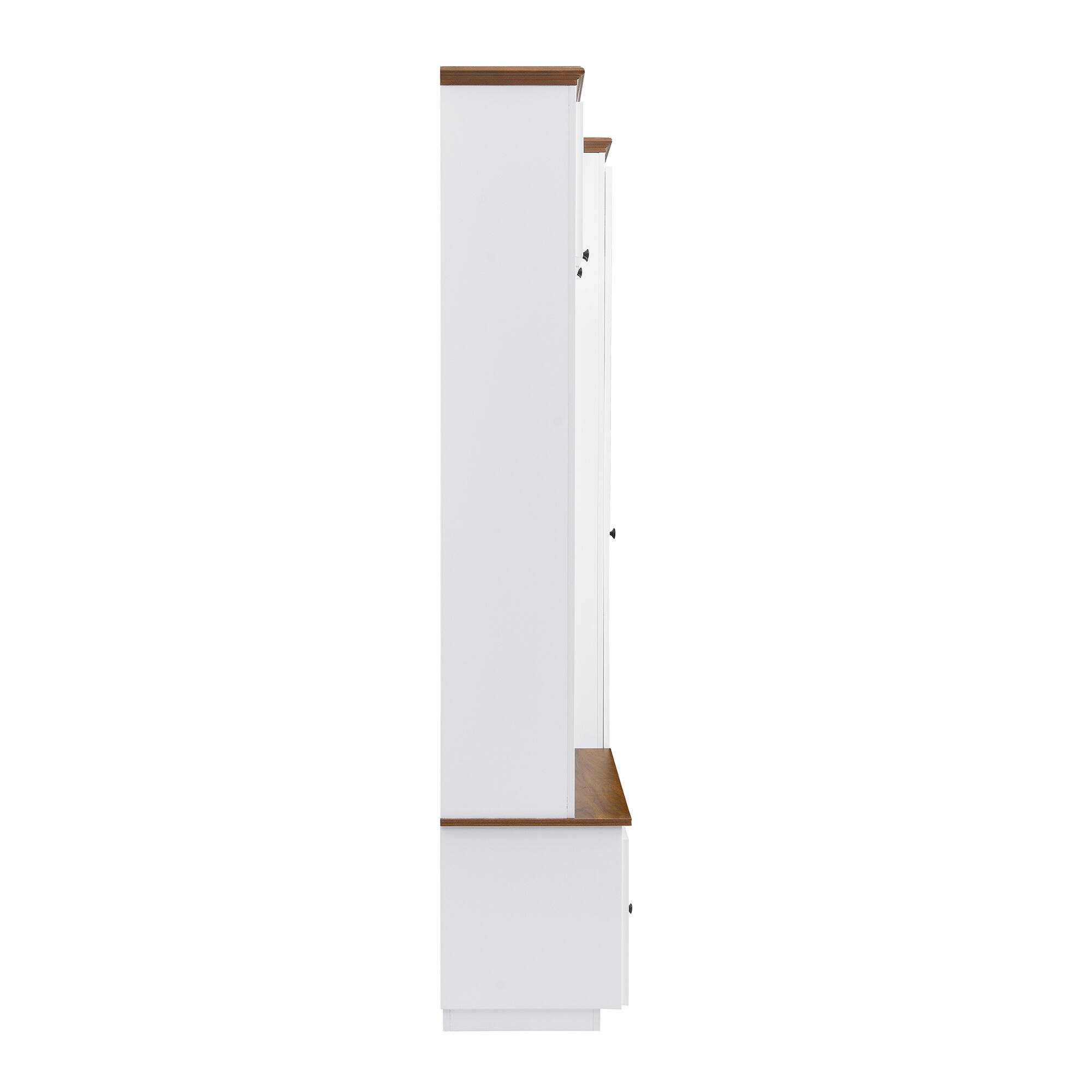 Alt View 2. Whisen - 78.7-Inch Hall Tree with Storage Bench, 5-in-1 Entryway Organizer with Cabinets & Drawers-White - White.
