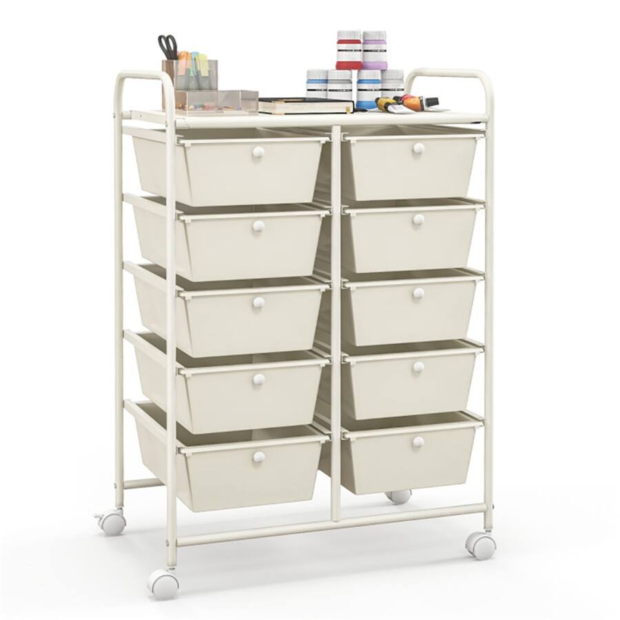 Pefilos 10 Drawer Rolling Storage Cart Multi Use Storage Bin Organizer ...