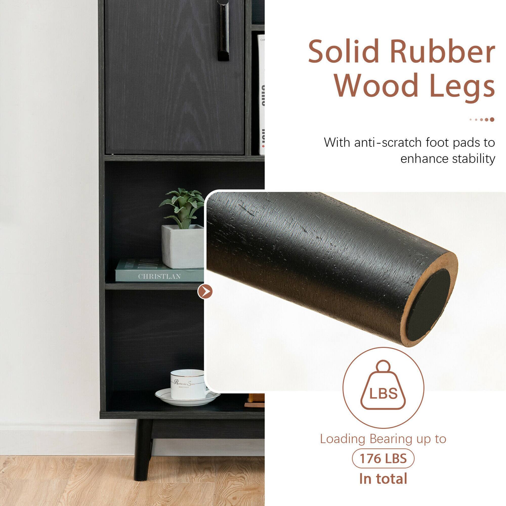 Solid Rubber Wood Legs with anti-scratch foot pads to enhance stability. Loading Bearing up to 176 LBS in total.