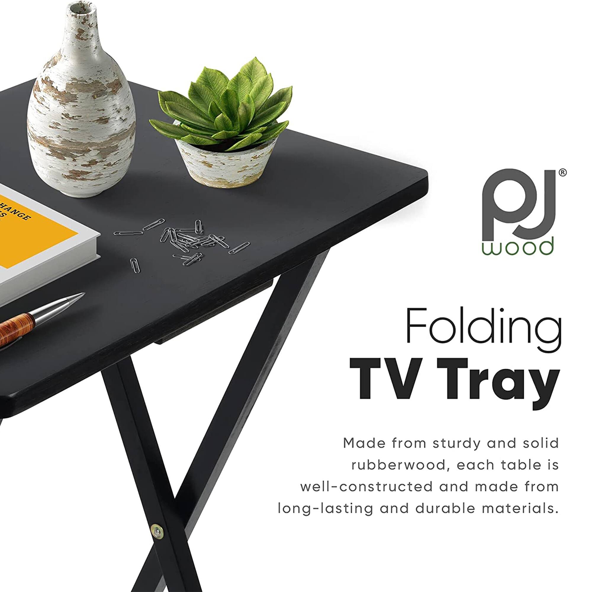 PJ Wood Folding TV Tray

Made from sturdy and solid rubberwood, each table is well-constructed and made from long-lasting and durable materials.