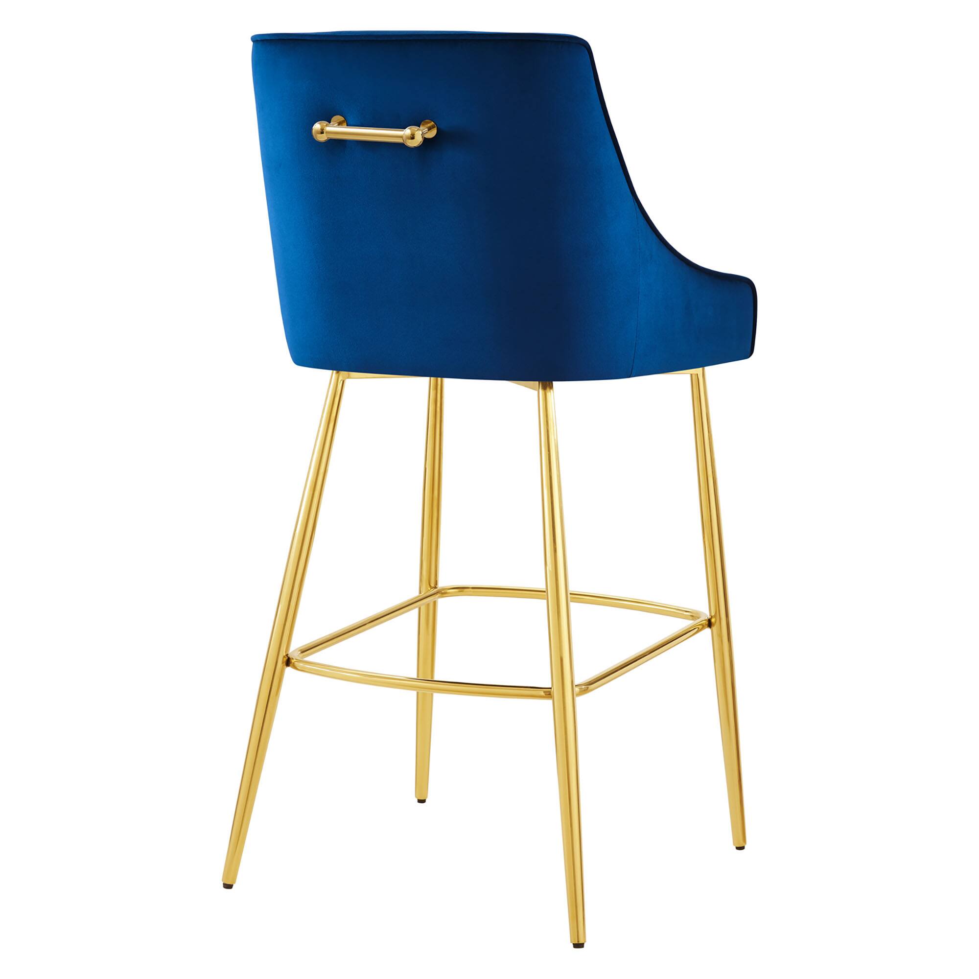 Alt View 2. Modway - Discern Performance Velvet Bar Stool by Modway - Navy.