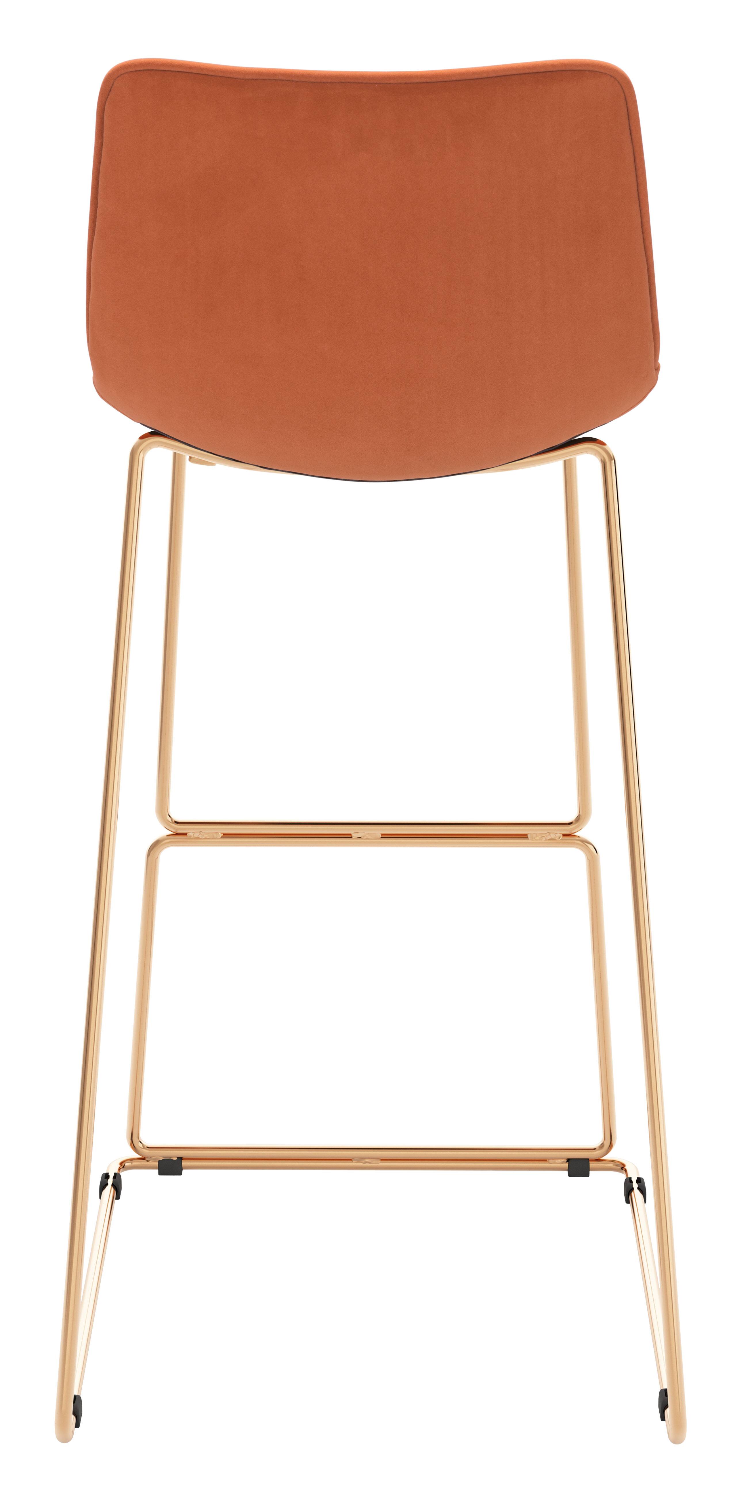 Alt View 2. Hivvago - Adele Barstool (Set of 2) Orange & Gold - Orange & Gold.