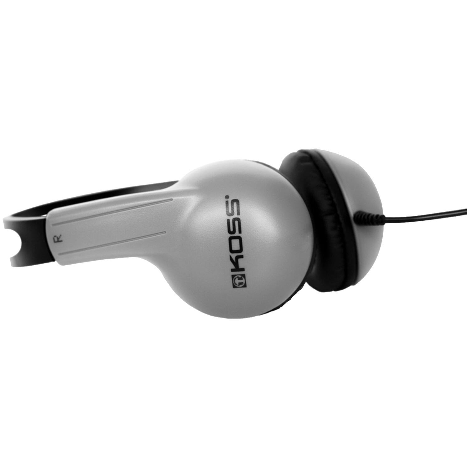 Alt View 1. Koss - UR10 Wired On-Ear Lightweight Headphones, 3.5mm Connector, Deep Bass - Silver.
