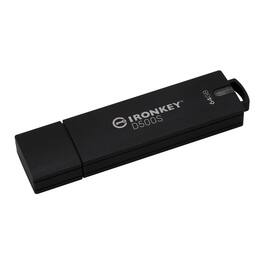 Kingston - IronKey D500S 64GB Encrypted USB Flash Drive - Black/Black