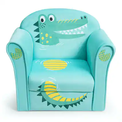 Front. Costway - Costway Kids Fake Crocodile Sofa Children Armrest Couch Toddler Furniture - Green.