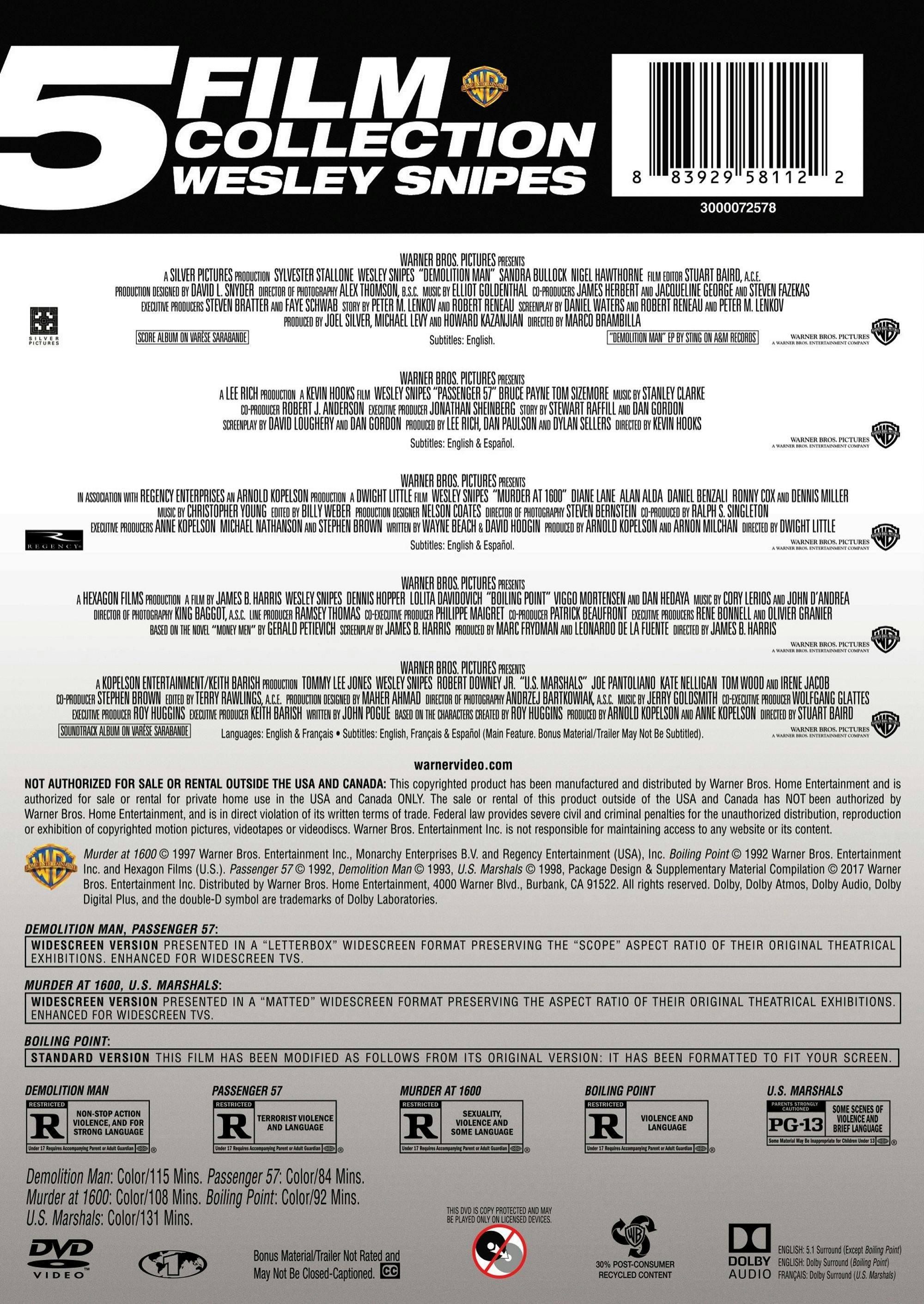 Angle. Wesley Snipes - 5-film Collection (Box Set) [DVD].