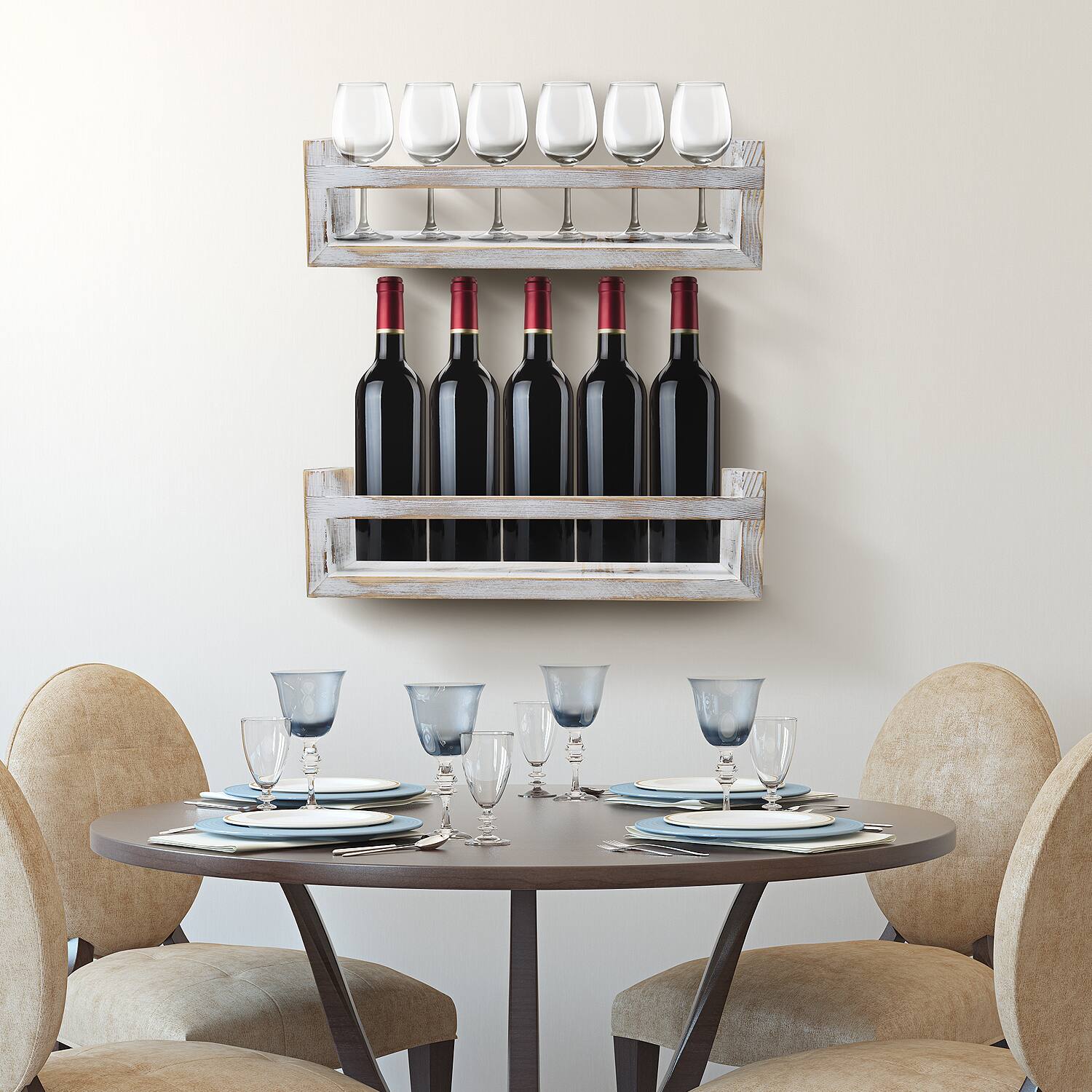 Alt View 2. Sorbus - Sorbus Floating Shelves - Rustic Floating Book Shelves Wall Mount Wooden Hanging Ledge Storage - Gray.