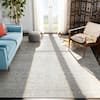 Front. RYHNUYNE - 5x7 Gray Washable Area Rug, Modern Traditional Stain Resistant Distressed Carpet, Soft Thin Rug for Dining Room Office - gray.