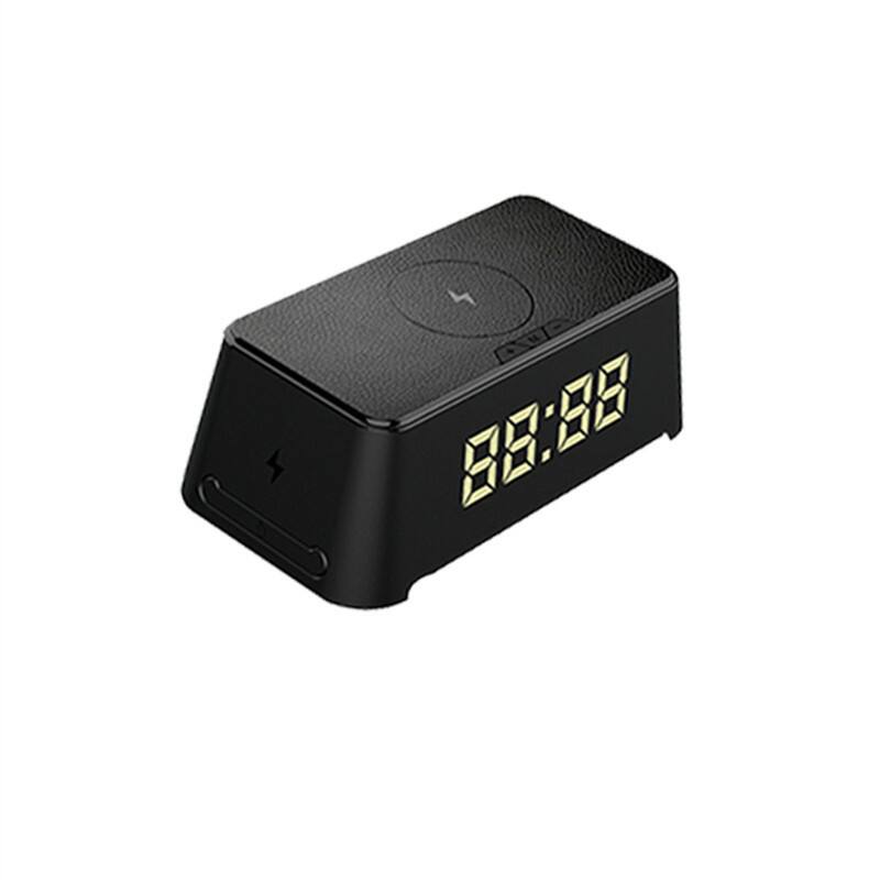 RISOKEYS - Smart Alarm Clock Wireless Charger - 4-in-1 Multi-Function Charger, Phone Stand for Headphones and Watches - Black