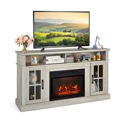 SlickBlue TV Stand with Fireplace Insert, Remote Control and Side