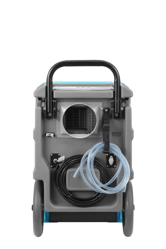 Left. Edendirect - 190 pt. 6000 sq.ft. Bucketless Commercial Dehumidifier in. Blue with Drain Hose.