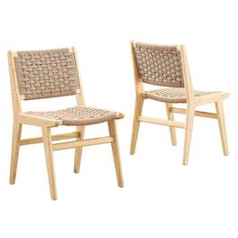 Modway - Saoirse Woven Rope Wood Dining Side Chair Set of 2 - Brown
