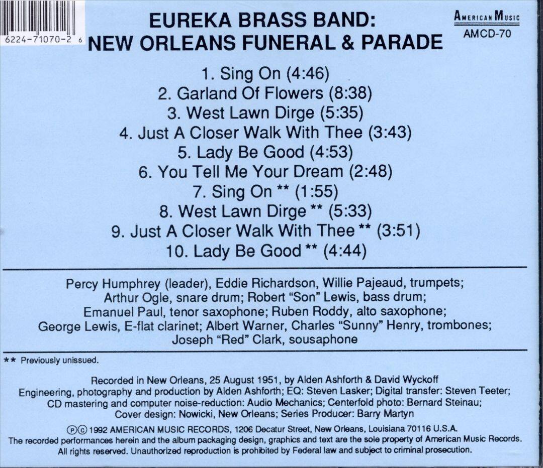 Back. New Orleans Furneral & Parade [CD].