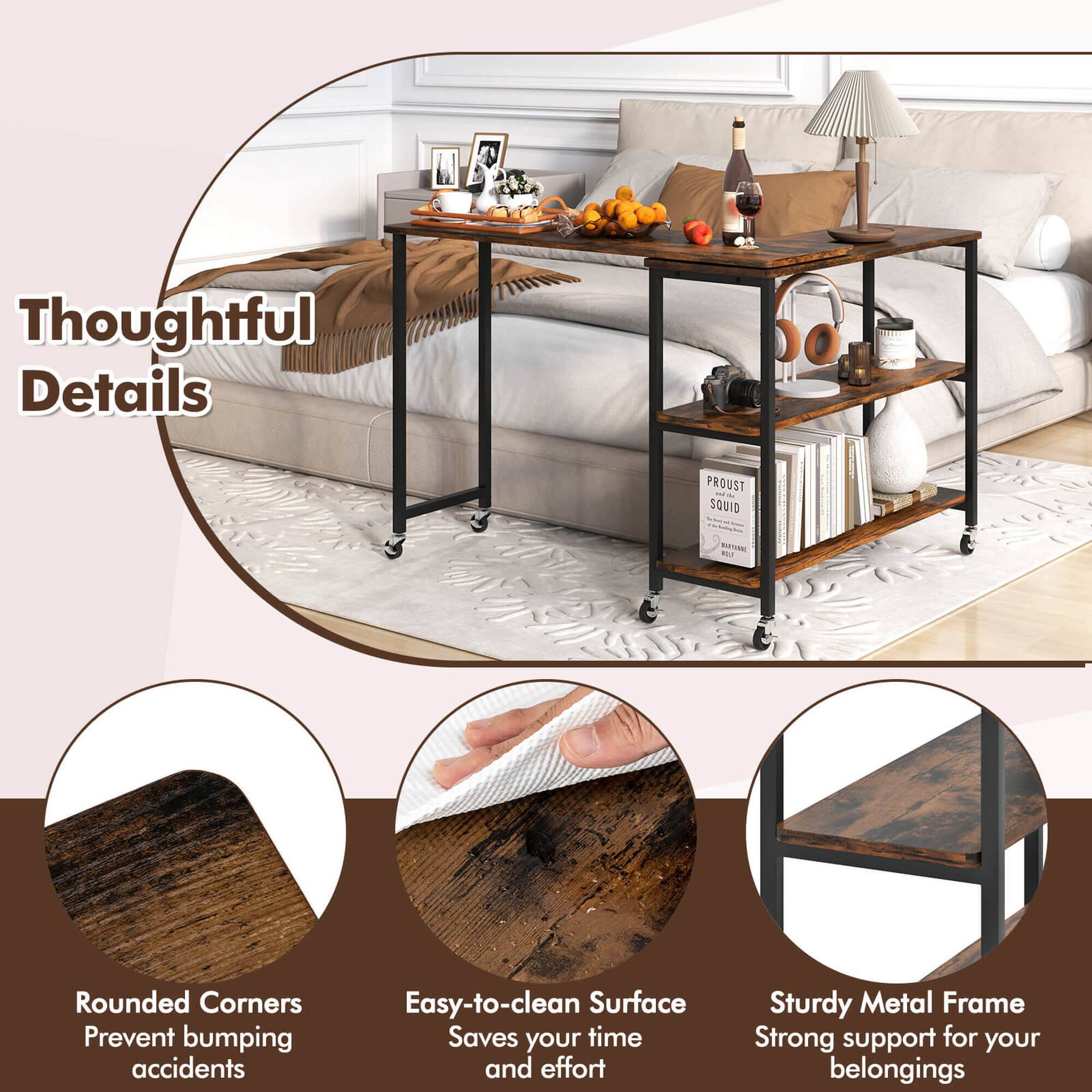 Thoughtful Details

- Rounded Corners
  - Prevent bumping accidents

- Easy-to-clean Surface
  - Saves your time and effort

- Sturdy Metal Frame
  - Strong support for your belongings