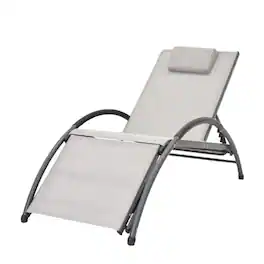 Vivere - Aluminum Reclining Dockside Sun Lounger for Patio & Pool - Haven Gray