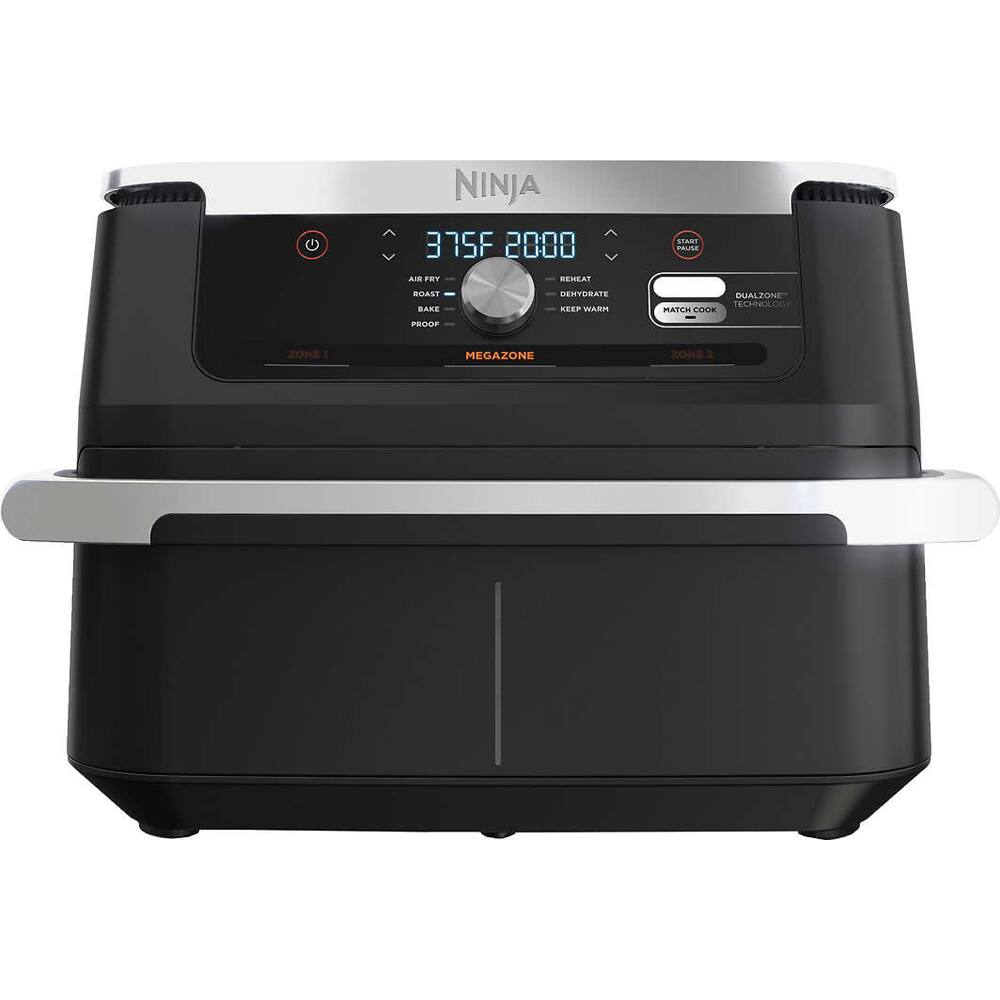 NINJA

375F 20:00

AIR FRY
ROAST
BAKE
PROOF

REHEAT
DEHYDRATE
KEEP WARM

START PAUSE

MATCH COOK

DUAL ZONE TECHNOLOGY

ZONE 1
ZONE 2

MEGAZONE