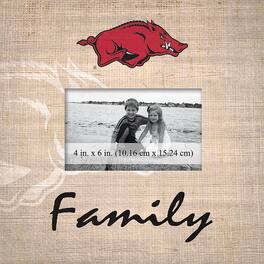 Fan Creations - Arkansas Razorbacks 10'' x 10'' Burlap Pattern Frame - Multicolor