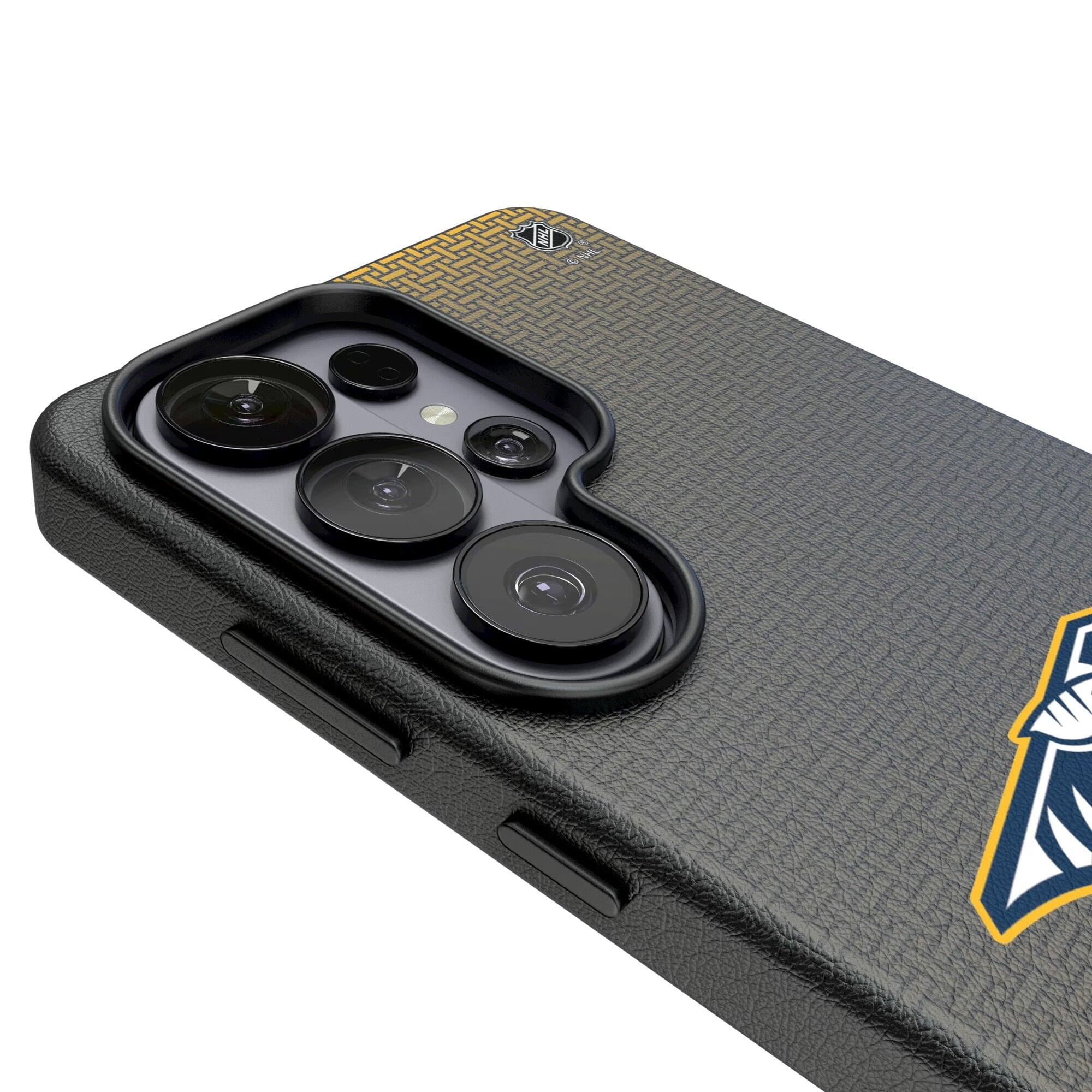 Alt View 2. Keyscaper - Nashville Predators Linen Galaxy Magnetic Bump Case - S25 Ultra - Black.