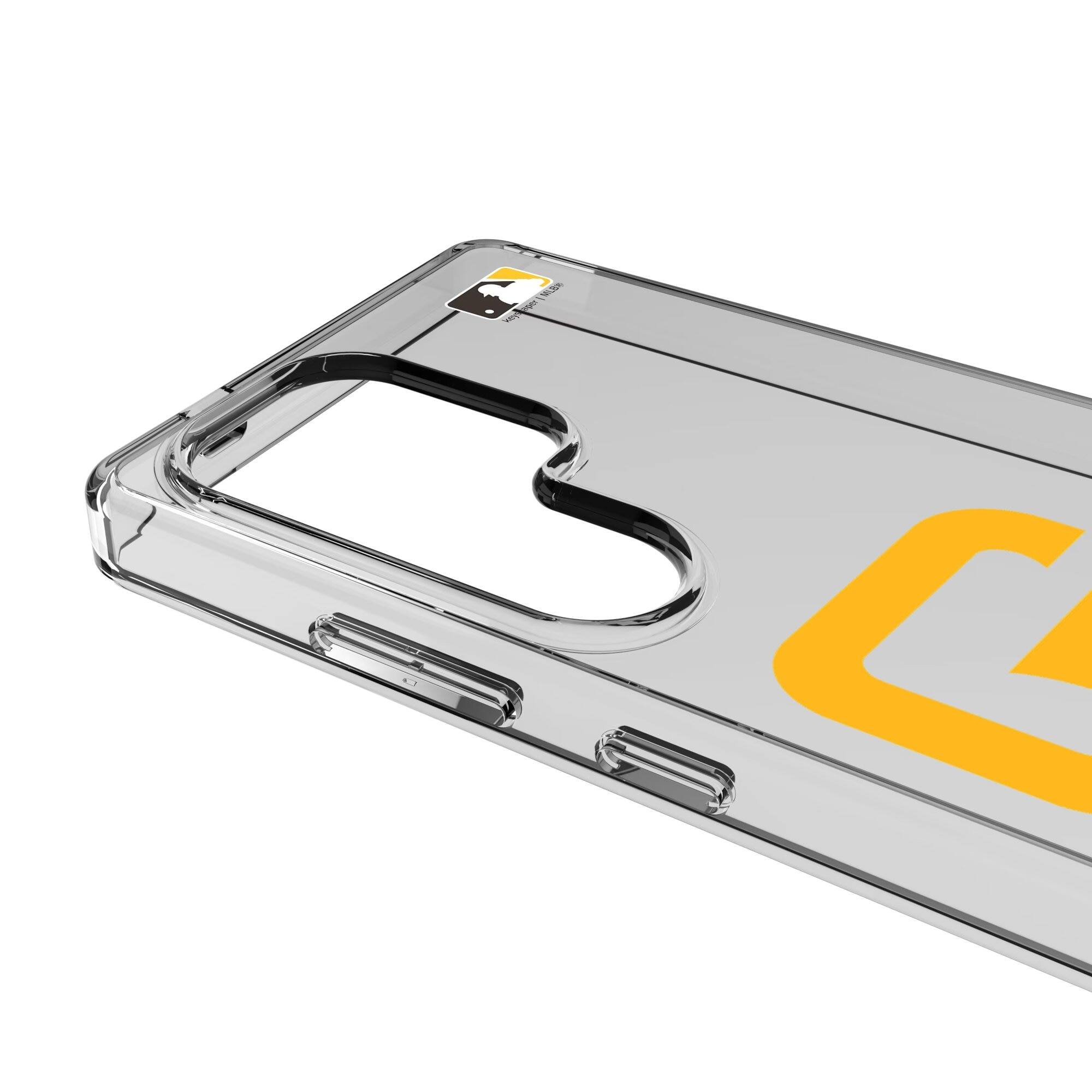 Alt View 2. Keyscaper - San Diego Padres Galaxy Text Backdrop Clear Case - S23 Ultra - Multicolor.