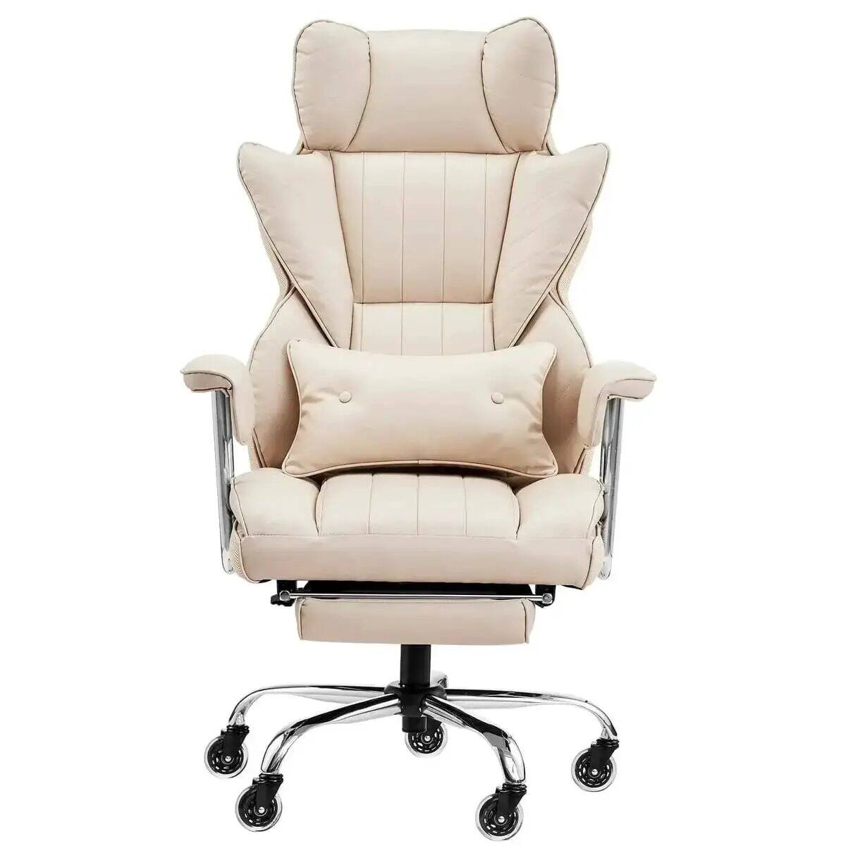 Alt View 5. Platinum-Level - Big and Tall Ergonomic Office Chair with Footrest and Lumbar Support - Khaki/Beige.