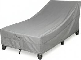 KHOMO GEAR - Chaise Lounge Cover Waterproof, Outdoor Patio Lounge Chair Cover with Air Vents and Leg Straps - 78"L x 35.5"W x 33"H - Gray
