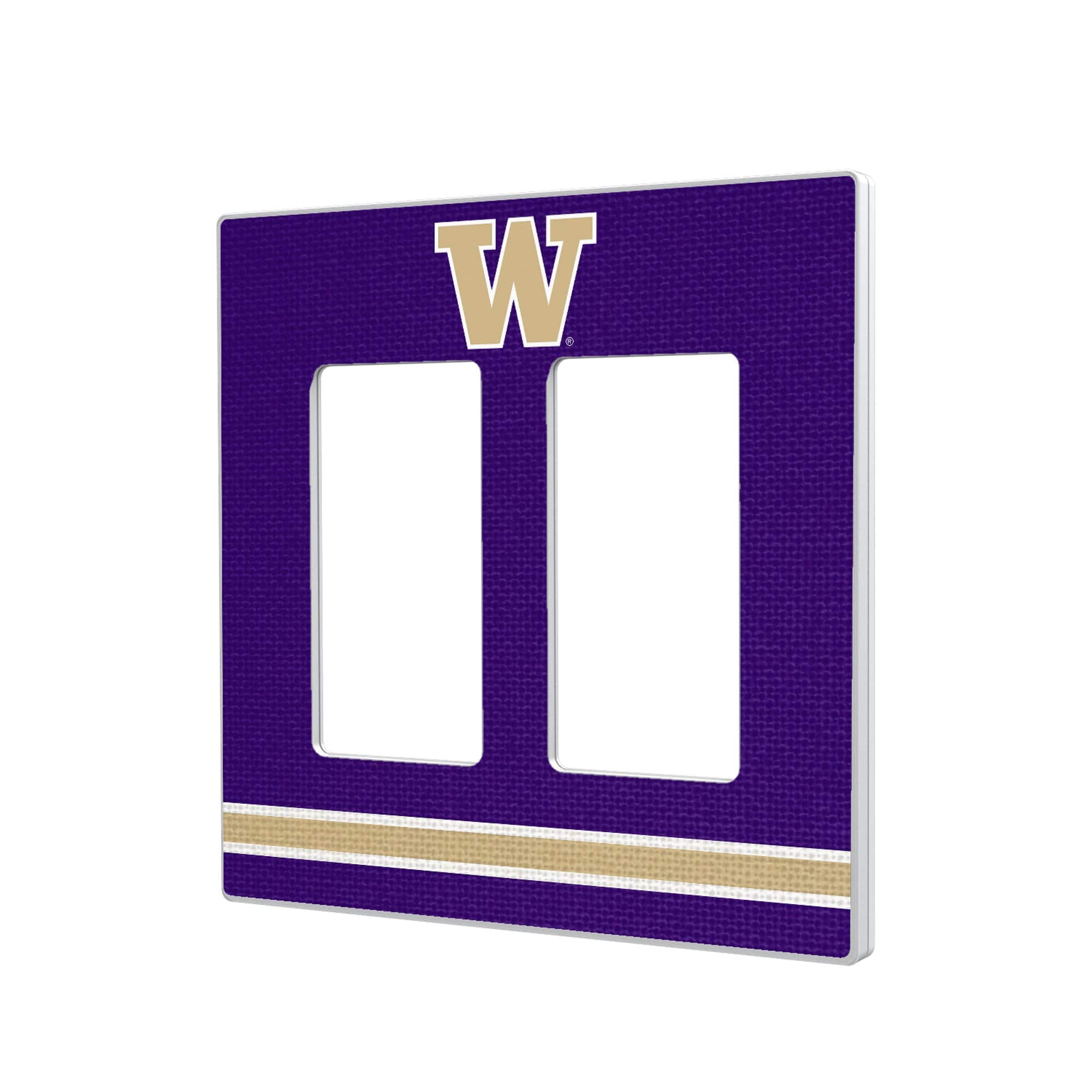 Keyscaper - Washington Huskies Stripe Design Double Rocker Light Switch Plate - Multicolor