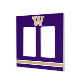 Keyscaper - Washington Huskies Stripe Design Double Rocker Light Switch Plate - Multicolor