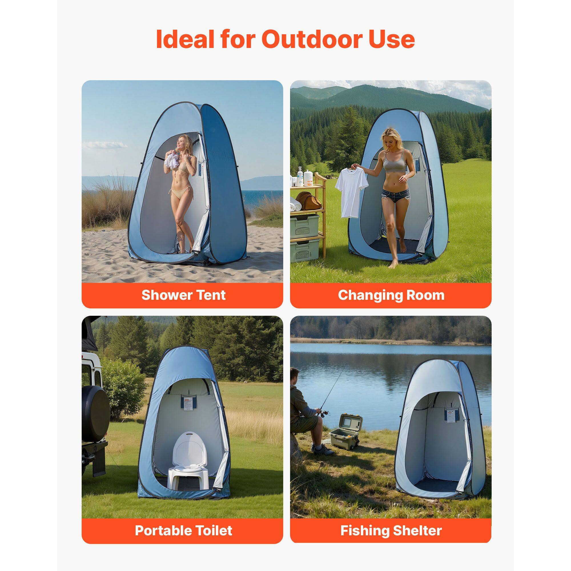 Ideal for Outdoor Use

- Shower Tent
- Changing Room
- Portable Toilet
- Fishing Shelter