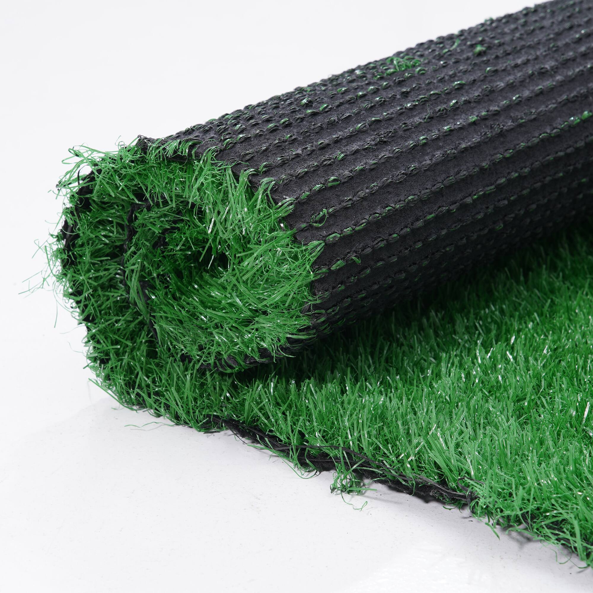 Alt View 8. Famapy - Artificial Grass Turf Rug Indoor Outdoor Large Fake Lawn Carpet for Balcony Patio Garden Pet-Friendly - Dark Green.