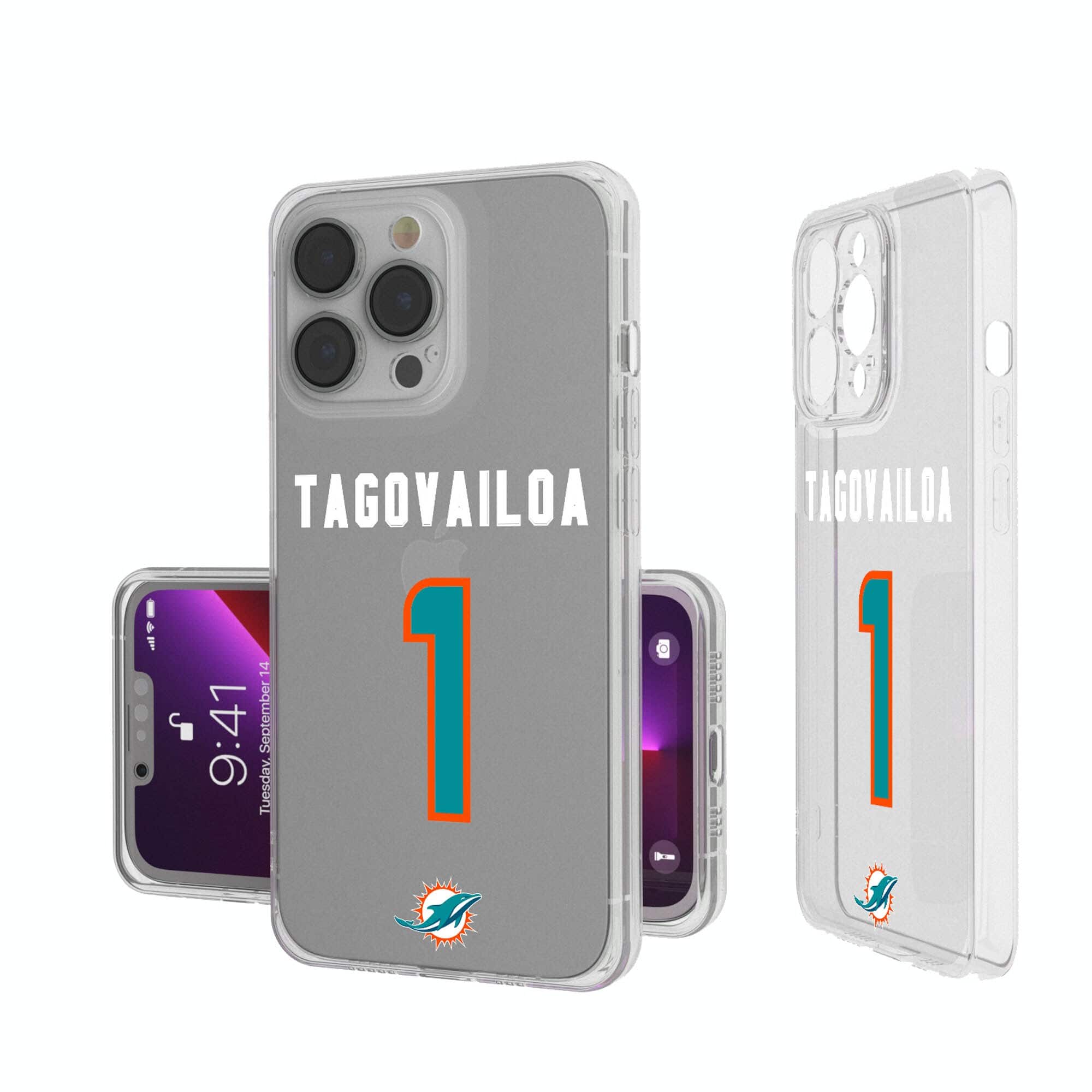 Keyscaper NFL Tua Tagovailoa Miami Dolphins iPhone Clear Case 16